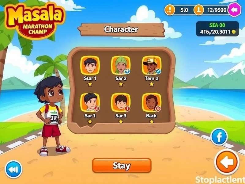 Masala Marathon Champ character selection screen